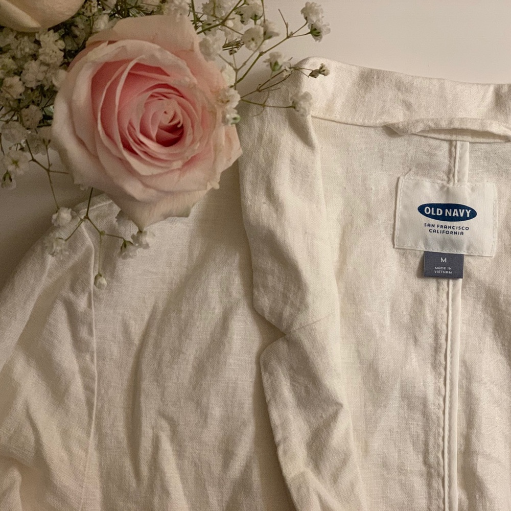 White Linen Blazer